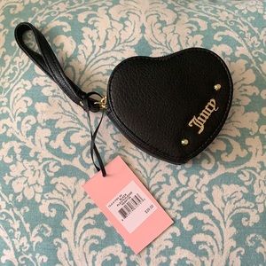NWT Juicy Couture- Black heart shaped wristlet